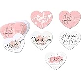 GINCEVHY 150 Pcs Love Heart Shaped Thank You Cards, 2.36 x 2.76 Blank Notecards For Handwritten Message, Greeting Cards For Wedding, Baby Shower, Small Business, All Occasion