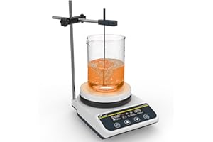 LAB FISH Laboratory Magnetic Stirrer Hot Plate 310℃/ 590℉ 5 inch Digital Magnetic Mixer 3L Capacity Button Control Timer Sett