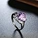 Eternity Love Wedding Bands Women's 18K Black Gold Plated Heart Rings Princess Cut CZ Crystal Engagement Rings Best Promise Rings Anniversary Wedding Rings for Lady Girl, Purple , 6
