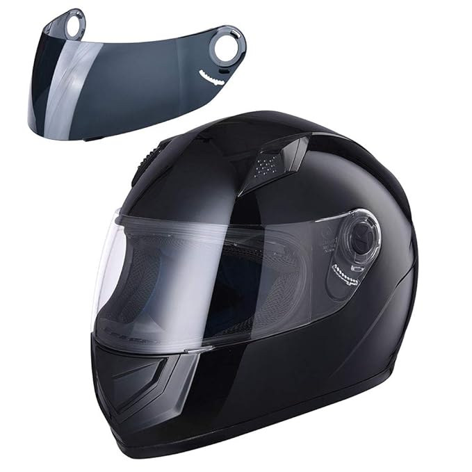 ReaseJoy ECE Approved Motorcycle Full Face Helmet Air Vents Lightweight ABS Shell Street Bike