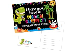 WaaHome 36pcs Happy Last Day of School Postcards for Kids Students, End of Year Student Gifts from Teacher - 4''X6'' Magical Summer Postcards for Kindergarten Preschool Kids End of School Year Gifts Graduation Gift Teacher Supplies