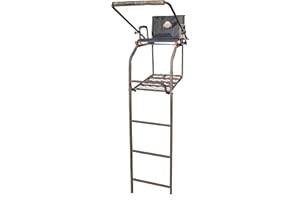 Rhino Treestands RTL-200 Deluxe Single Person 16ft Ladder Stand with Comfort Mesh Seat, Padded Arm Rests and Shooting Rail