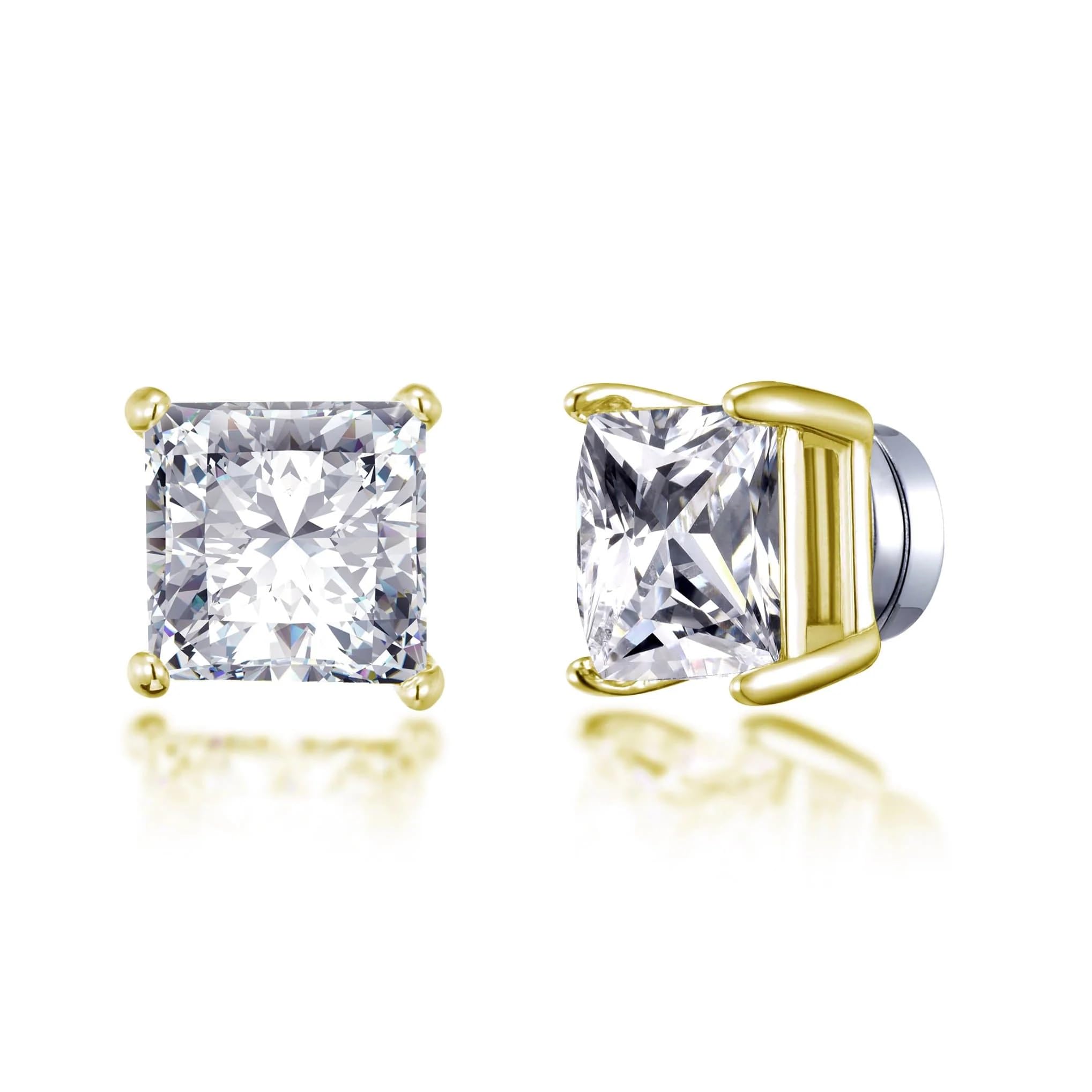 Philip Jones 18k Gold Plated Square Magnetic Clip On Stud Earrings Created with Zircondia® Crystals