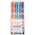 Erin Condren Designer Colorful Dual - Tip Markers - Bold Colors 6 Pack. Fine and Standard Tip Set, Double Sided for Drawing, Coloring, and Art. For Kids and Adults