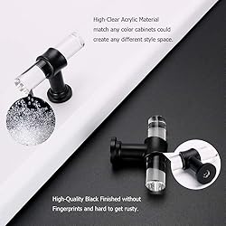 Peaha 25 Pack Glass Cabinet Knobs Black Cabinet