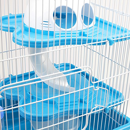 GNB PET Hamster Cage DIY Pet Mice Habitat, Multi-Level Habitat for Exotics with Complete Accessories, Orange - Thumbnail 3