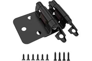Chibery 10 Pack 1/2" Overlay Cabinet Hinges, Semi-Concealed Hinge, Cabinet Mount, Self Closing, for Kitchen Bathroom Cupboard