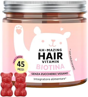 - Ah-mazing Hair Vitamin Biotina para cabello fuerte 45 ositos gomosos sin azúcar - 987492752