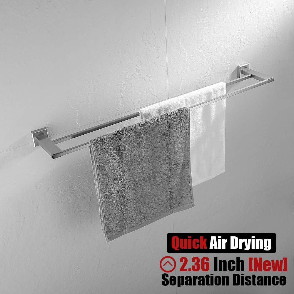 JQK Double Bath Towel Bar, 30 Inch Stainless Steel Towel Rack Bathroom