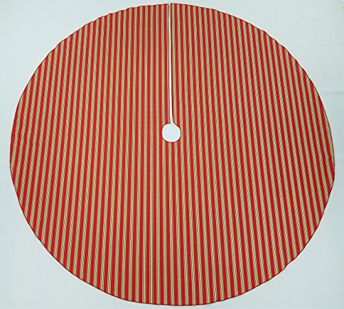 Christmas Stripe 53" Tree Skirt - Red Green White, Made in the USA