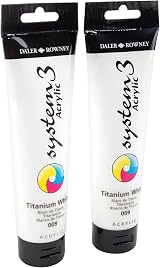 Daler Rowney System3 Titanium White 150ml Twin Pack Acrylic Paint view 3