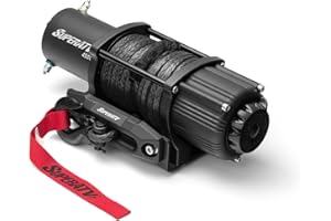 SuperATV 4500 lb Winch For UTV/ATV | Complete Black Ops Winch Kit | Waterproof Seals And Solenoid | 1.3 HP Motor | 166:1 Gear Ratio