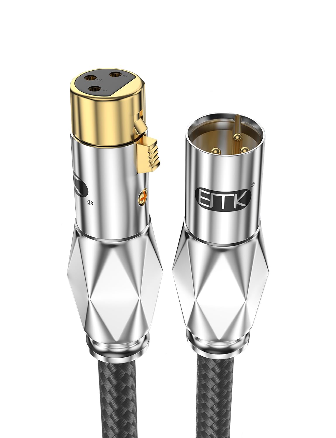 EMK XLR Cable Premium Balanced 3-Pin XLR Male to Female Stage Light DMX Cable Microphone Cable Compatible with Microphones, Mixers, DMX Stage Lighting, Mixing Boards, Speaker(5FT/1.5M)