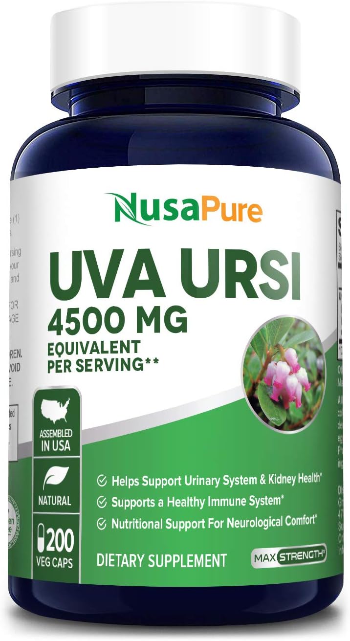 Uva Ursi 4500mg 200 Vegetarian caps (Non-GMO & Gluten Free) Bearberry - Supports Urinary Tract Health, UTI Relief: Health & Personal Care