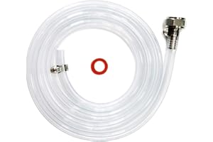 Draft Beer Line with Hexnut - Vinyl Hose ID 3/16 inch OD 7/16 inch Length 5ft, with Hexnut Assembly, Free Two Clamps, Prefect