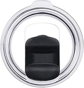 Tumbler Lid - Fits Yeti Rambler/Tumbler - Great Replacement For Spillproof Ozark Trail Lids Magnetic Spill Proof Slider Cover (Black, 10/20oz 1Pc)