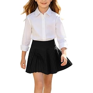 Uniform Skirts With Shorts For Girls Pleated Tennis Golf Skorts Gym Skorts | Back To School Girls Skort Flowy Cotton Lightwei