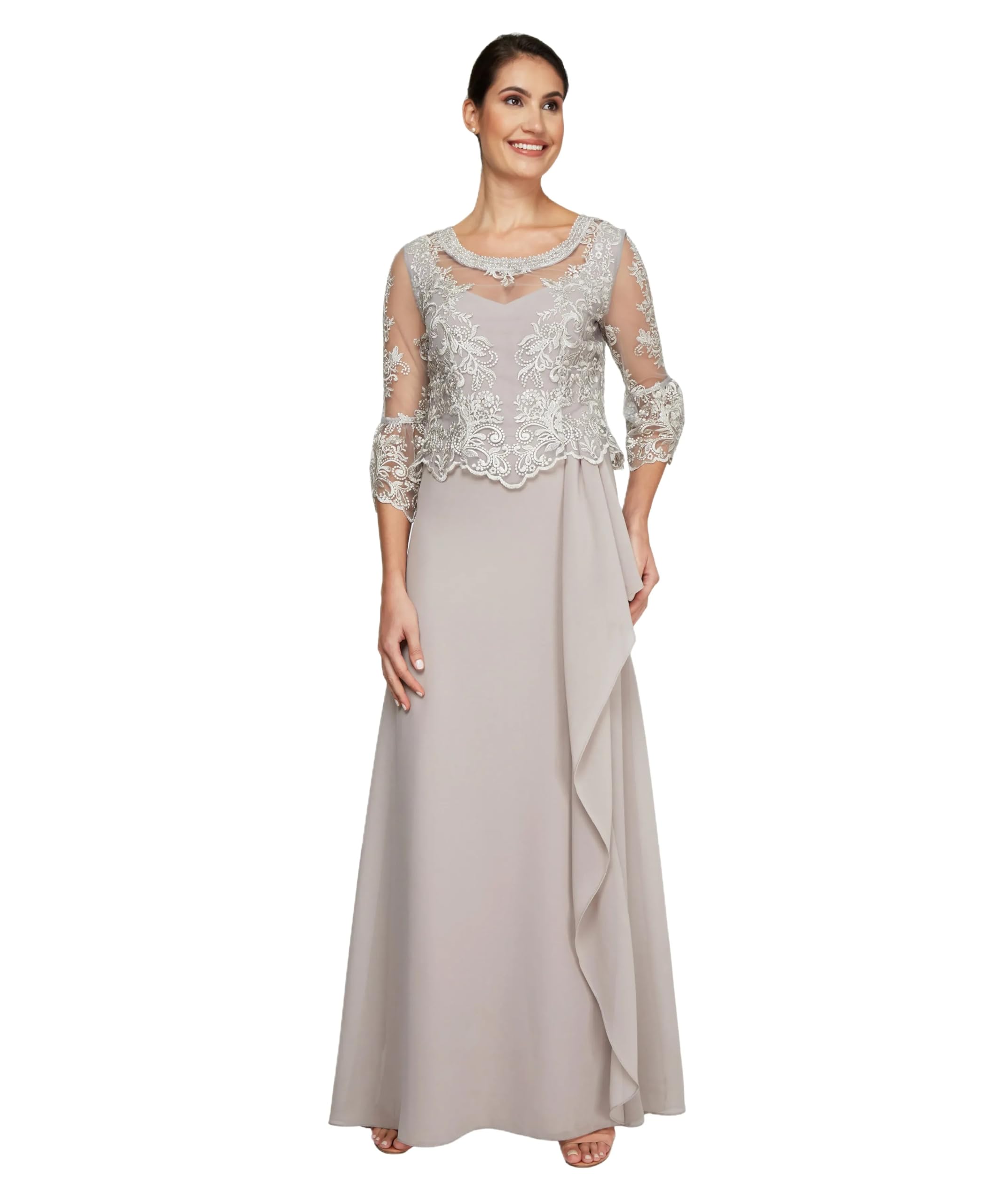 Le Bos Sequin Embellished Outfit Le Bos Women's Missy 3 Piece Placket Trim  Pant Set Plus Size Pantsuits For Special Occasions