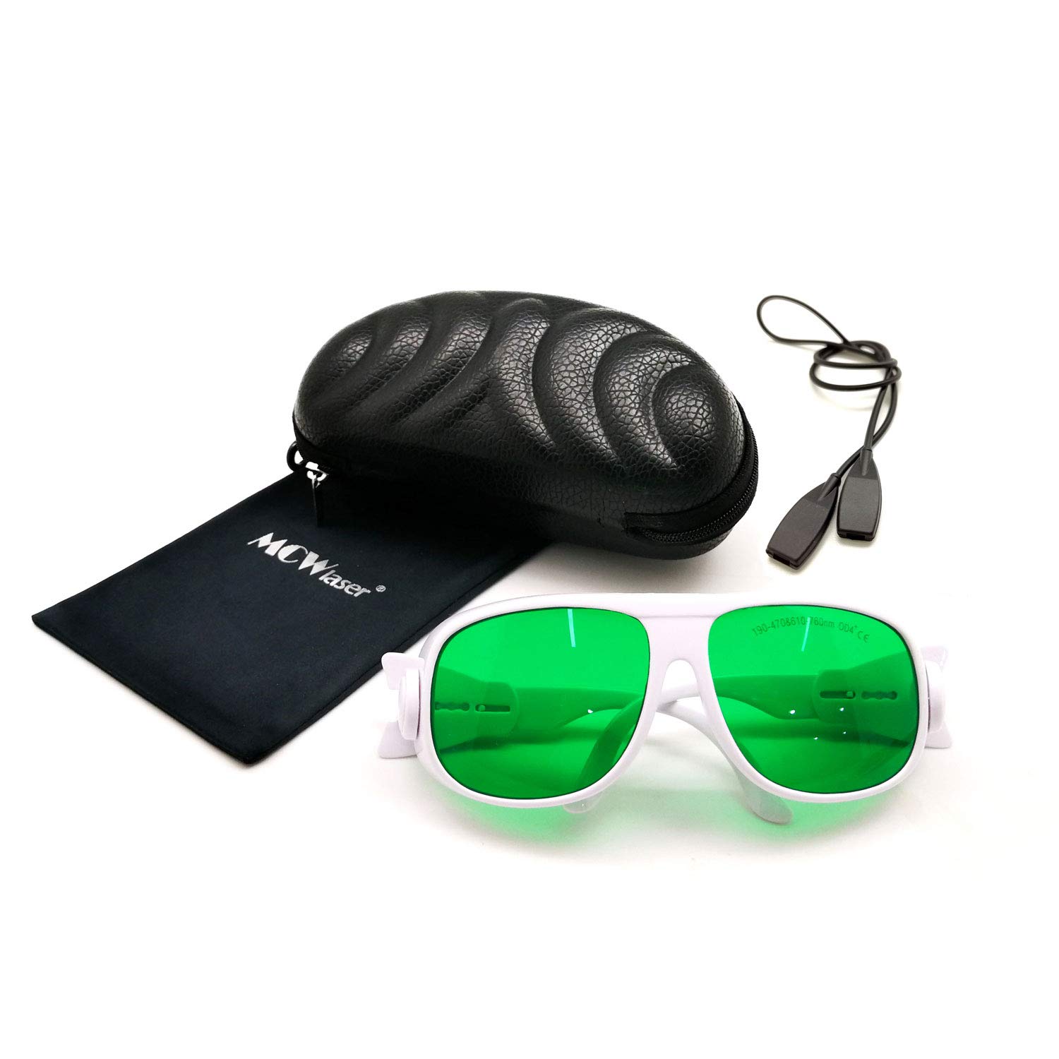 MCWlaser Laser Safety Glasses 190-470 & 610-760nm Protective Goggles Typical For 355nm 405nm 447nm 450nm 406nm 460nm 635nm 650nm 655nm 671nm 694nm 750nm 755nm Absorption Type EP-13 Style 1