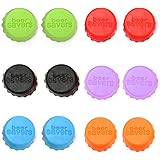 Silicone Bottle Cap 12 Pack Reusable Beer Wine Bottle Caps for Soft Drink Soda Bottle Kitchen Gadgets Home Brewing Resealable
