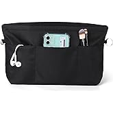 Sightor Nylon Handbag Organizer Insert - Purse Tote Shaper in Bag (Black, Medium)