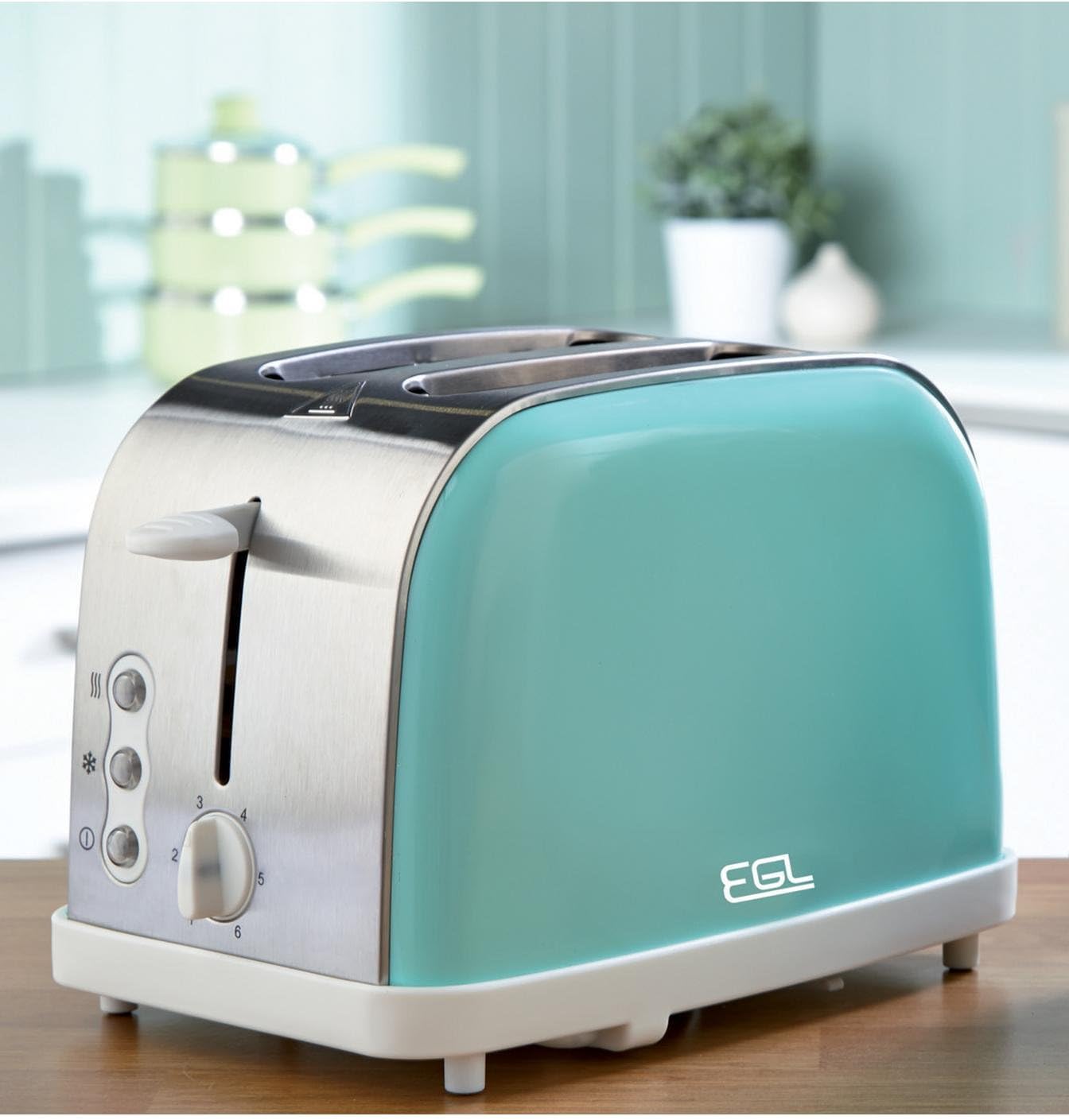 EGL Mint Green 2 Slice Wide Slot Toaster Amazon.co.uk Kitchen & Home