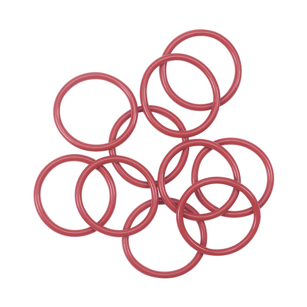 Othmro 10pcs O-Ring Sealing Gasket, 28mm OD 23.2mm ID 2.4mm Width, Silicone Seal Rings for Plumbing General Repair (Red)
