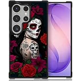 Goodsprout Compatible with Samsung Galaxy S26 Ultra Case,Amazing Pattern Design Shockproof Anti-Scratch Hard PC Back Case for Samsung Galaxy S26 Ultra Lady Rose Skull