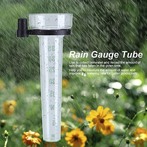 Rain Gauge - Plastic Rain Gauge Tube, Professional Rain Gauge with Holder, Accurate Measurement for Garden, Outdoor, Yard, 35mm Capacity, Professional Rain Gauge with Easy Read Scale