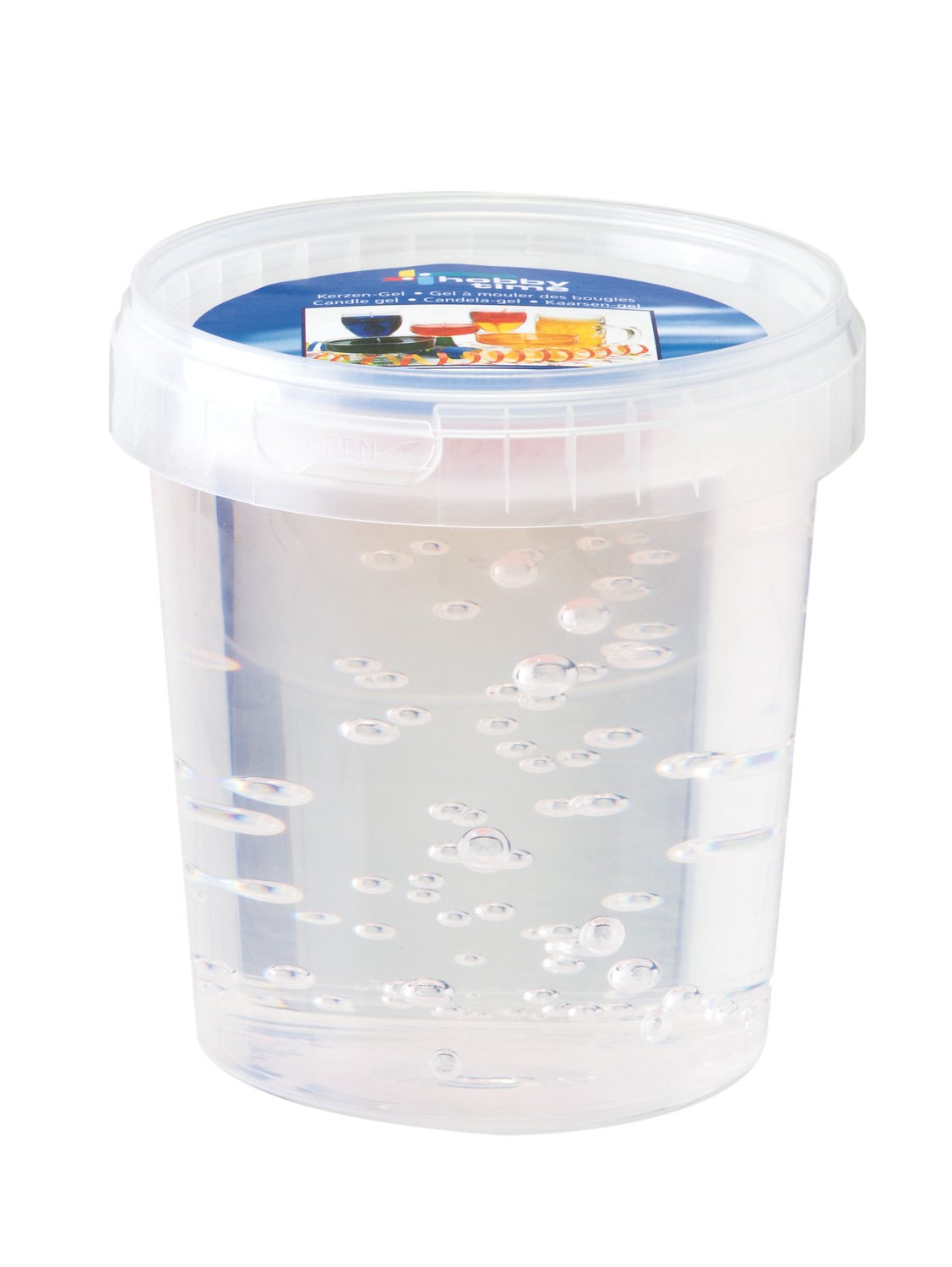 Glorex 6 8604 301 Candle Gel Colourless in Resealable 700 g Jar, Includes Wick, Can Be Dyed with Wax Pigments, for Designing Individual Gel Candles