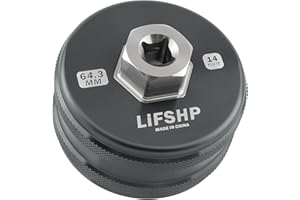 LIFSHP 64mm Oil Filter Wrench, 14 Flute for Toyota Camry, Tundra, Tacoma, 4Runner, RAV4,Precision CNC Machined Aircraft Aluminum Oil Filter Removal Tool-Gun Black