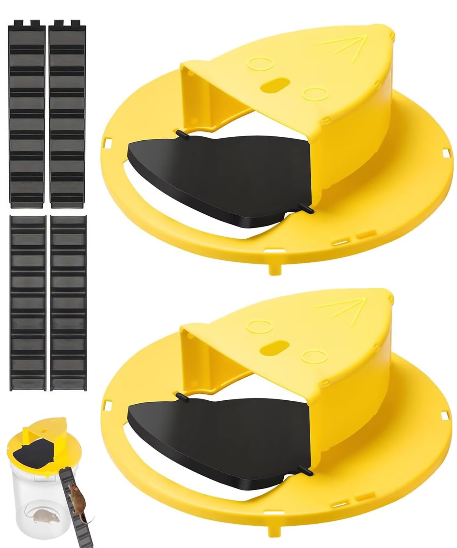 Photo 1 of Mouse Trap Bucket Flip Lid Multi-Catch for Indoor Outdoor, Auto-Reset Humane Rats Trap | No Chemicals or Glue Needed | 5 Gallon Bucket Compatible (2-Pack)