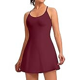 Womens Easy Pee Tennis Dress with Built in Shorts and Pockets - Workout Athletic Golf Dresses