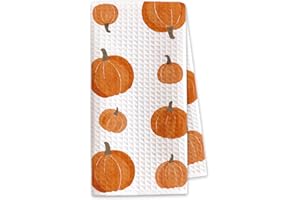 Shescrzionu 1PCS Thanksgiving Pumpkin Decor Hand Towels for Gifts Women,Farmhouse Watercolors Pumpkin Fall Kitchen Tea Towels and Dishcloths,Anthropology Autumn for Kitchens，Bathrooms - A01
