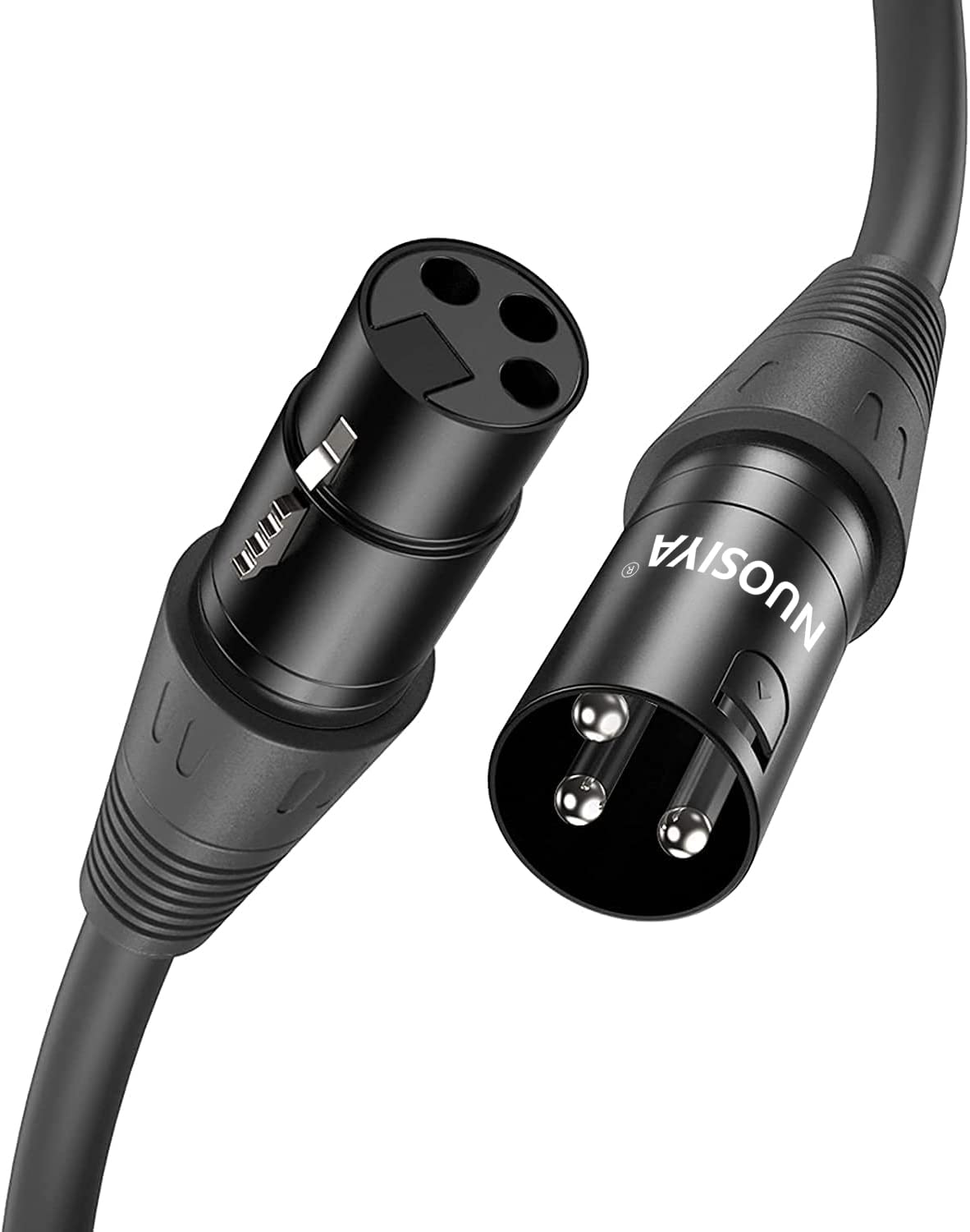 NUOSIYA 1M XLR Cable, 2 Pack 50ft Balanced Microphone XLR Male to Female Extension Cable Jack Extender Cord for Studio Recorder, Mic, Mixer, Speaker System, Phantom Power