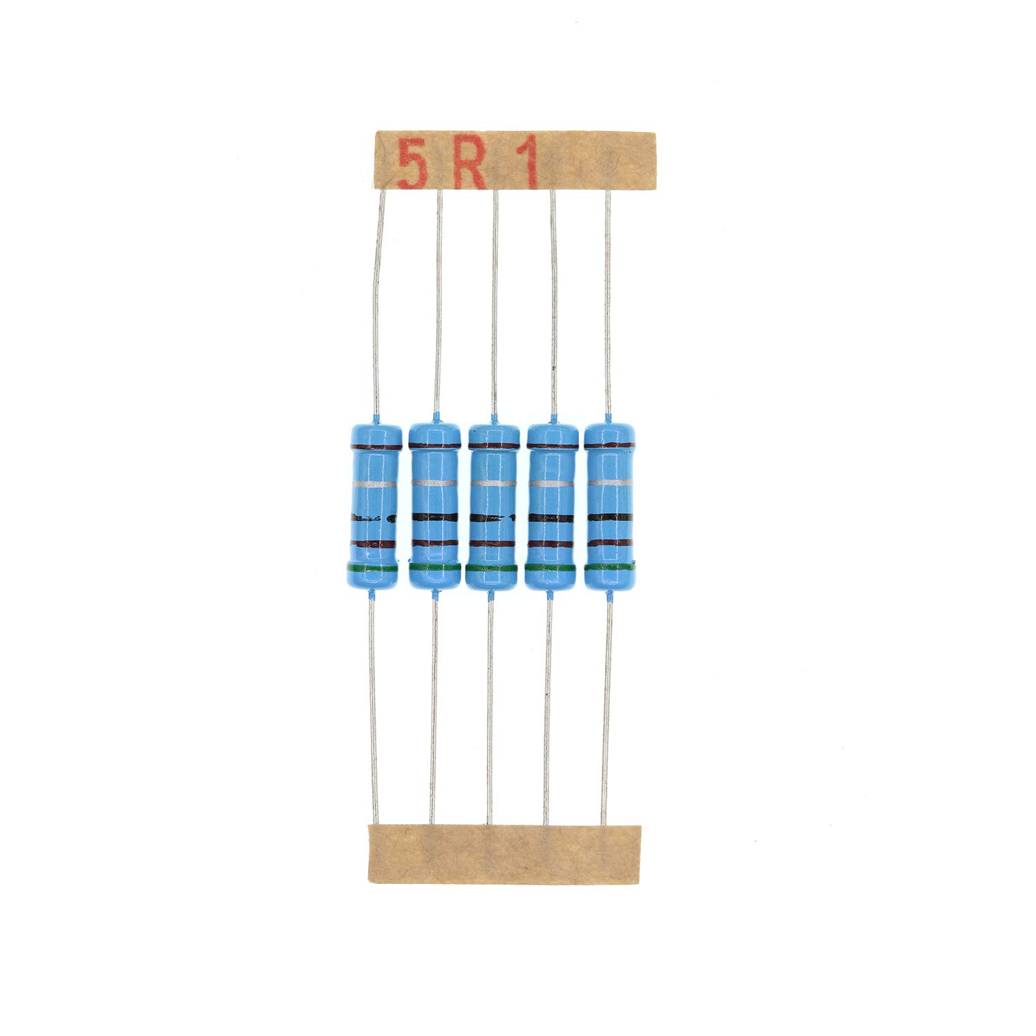 HUABAN 50PCS 2 Watts 2W 5R1 5.1 Ohm 1% Metal Film Resistor