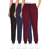 ZENEX 3 Pack Women Joggers, Women's Sweatpants with Pockets for Running, Yoga, Workout & Lounge
