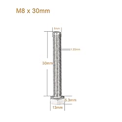 binifiMux 10-Pack M8 x 30mm Hexagon Bolts Hex