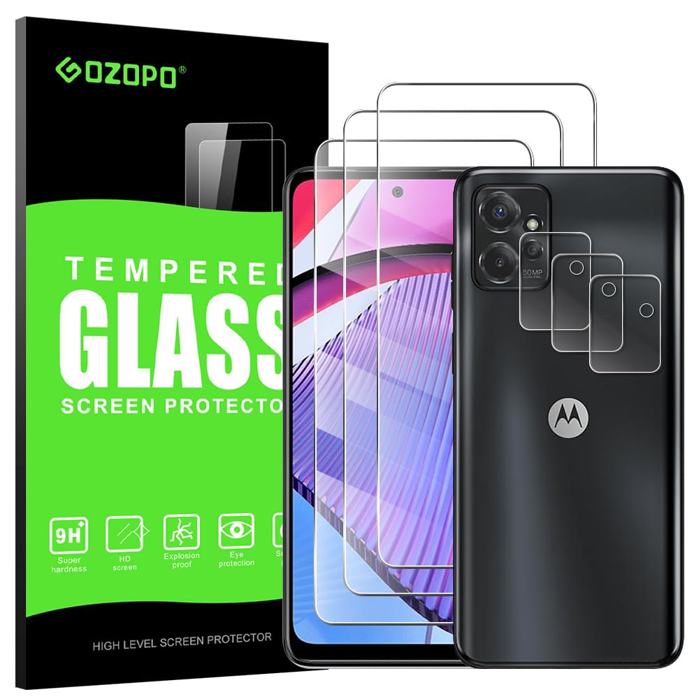 GOZOPO [3+3 Pack Screen Protector for Motorola Moto G Power 5G（2023 Tempered Glass [Scratch Resistant] [Bubble Free]