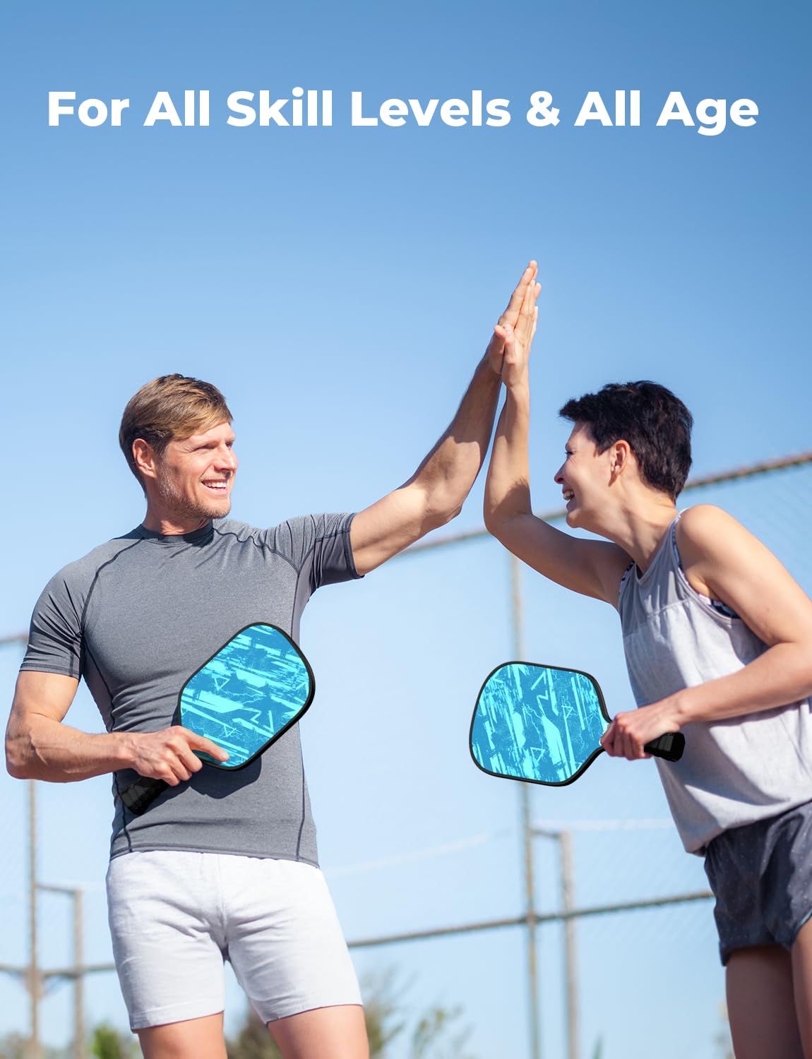 Pickleball Paddles Set of 2, Fiberglass Surface Pickleball Set Pickleball Rackets, Pickle Ball Paddle Set with 2 Paddles 4 Balls 1 Carrying Bag ​for Men Women Indoor Outdoor