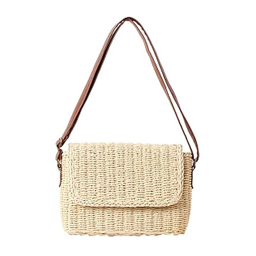 BEBIG Messenger Bag,Simple Women Flap Shoulder Crossbody Handbag Straw Beach Casual Holiday Bag