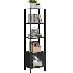 TUTOTAK 5 Tier Bookcase and Bookshelf, Narrow Book