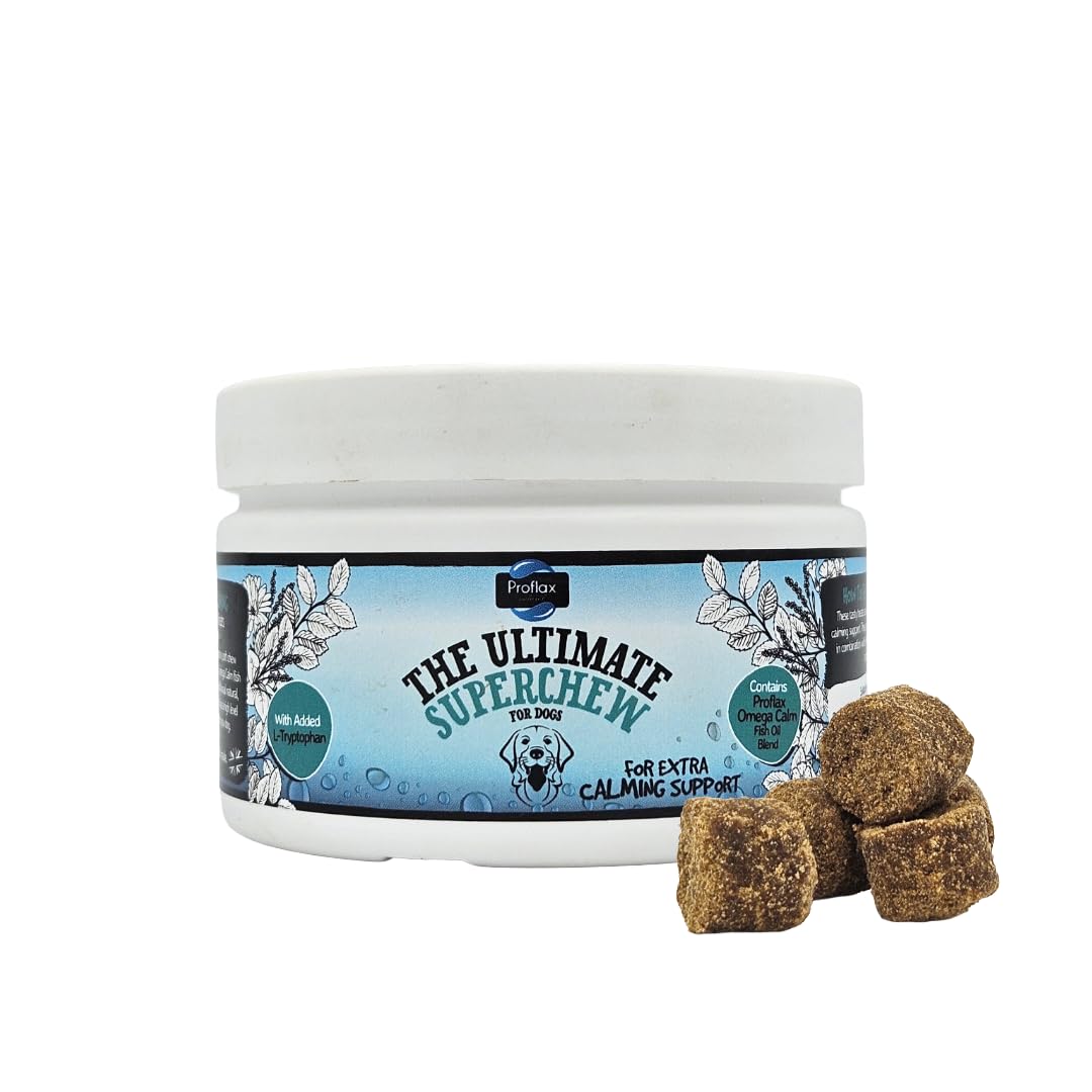 Proflax Calming Superchews for Dogs – Behaviour, Focus & Settled Behaviour Functional Soft Chews - 120g