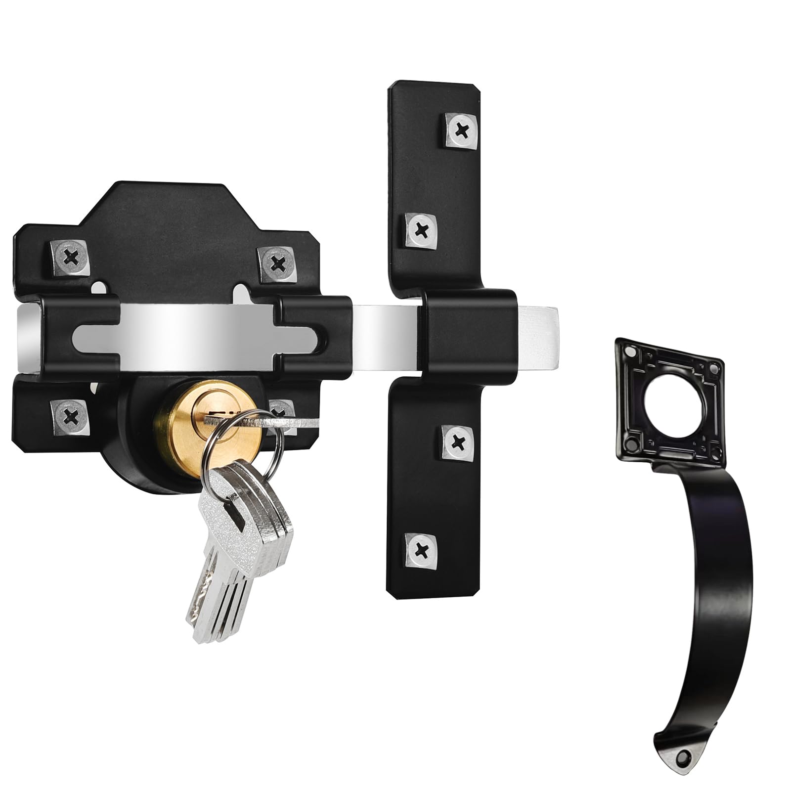 Long Throw Gate Lock with Handle, 50mm, Double Locking, 5 Keys
