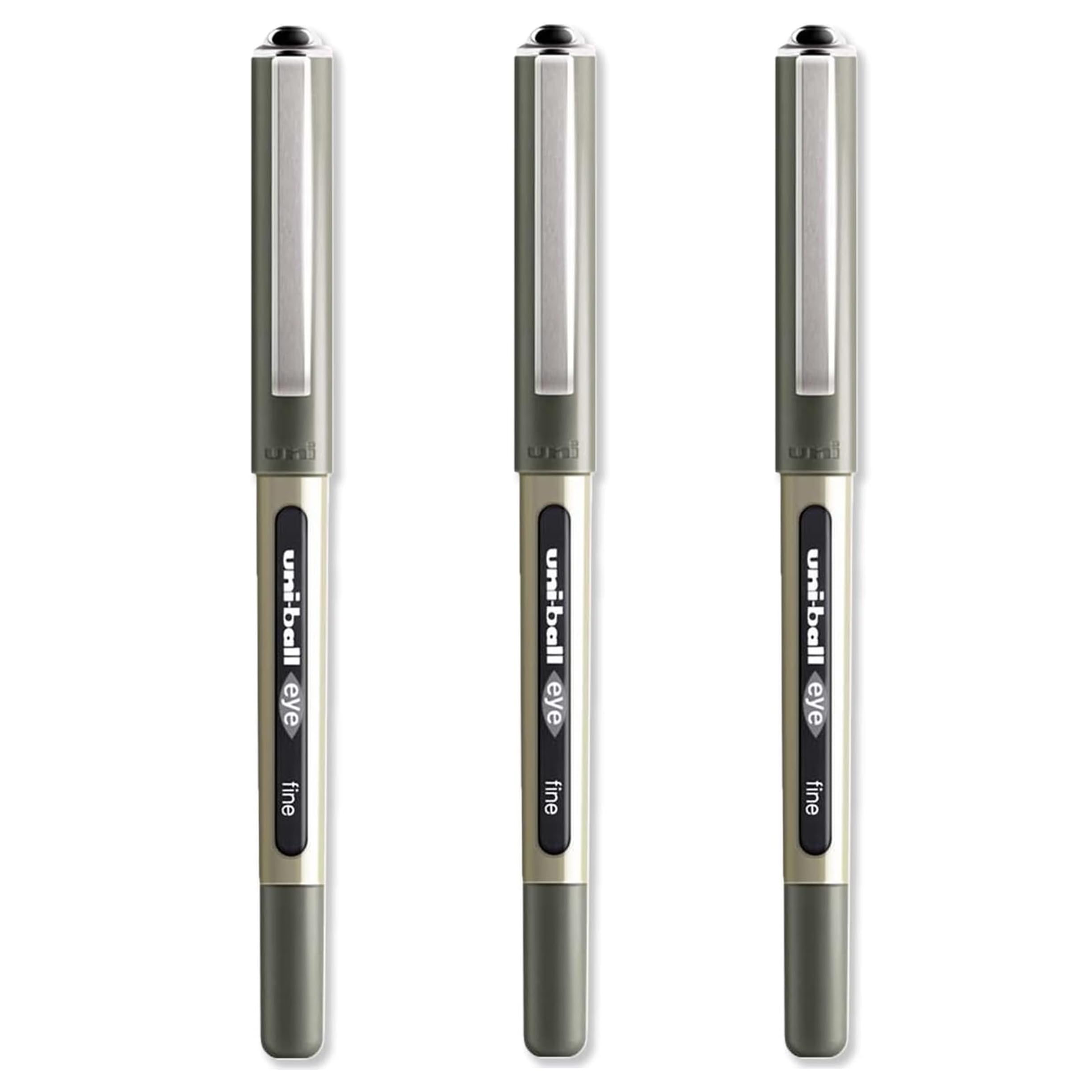 Set of 3 Rollerball Pens – Plain Ball – Black