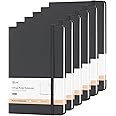 SUIN Hardcover-Journal-Notebooks, A5 Lined Journals Notebook for Writing 200 Pages, 8.2 x 5.5 inch, Classic Ruled Notebooks for Work/Travel/College (Black - 6 Pack)