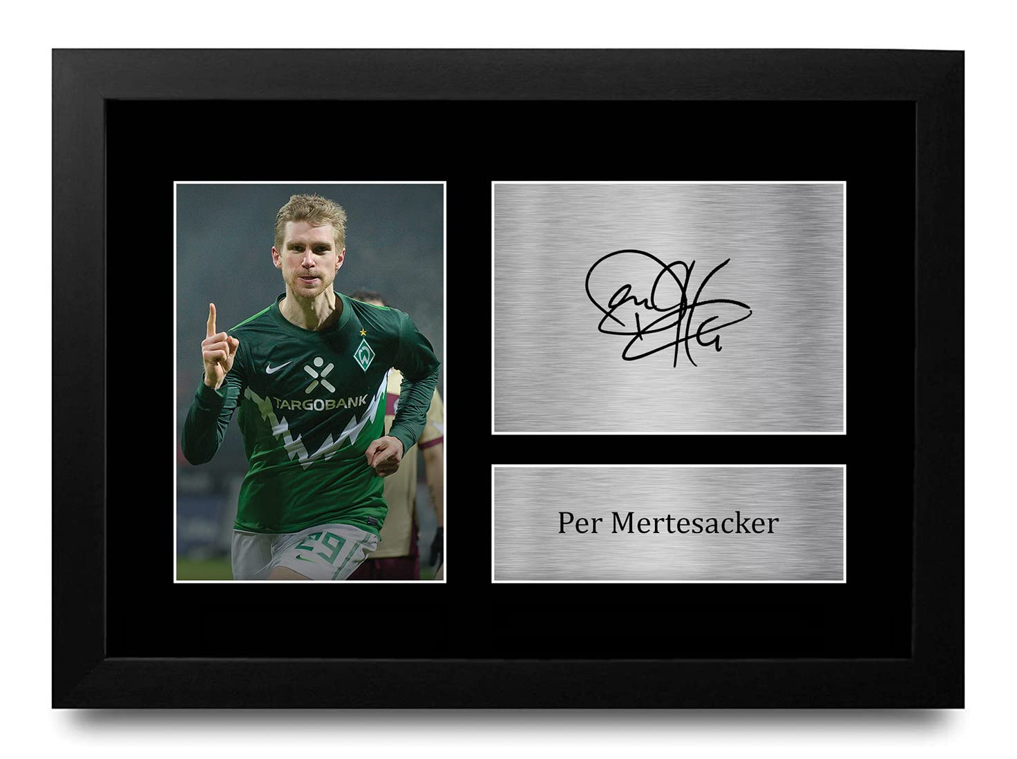 HWC Trading FR A4 Per Mertesacker Werder Bremen Gifts Printed Signed Autograph Picture for Football Fans and Supporters - A4 Framed