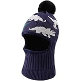 Winter Baby Knitted Hat Scarf Kids Boys Girls Hood Hats Toddler Earflap Beanie with Pompom