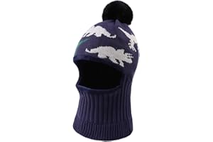 JANGANNSA Winter Baby Knitted Hat Scarf Kids Boys Girls Hood Hats Toddler Earflap Beanie with Pompom