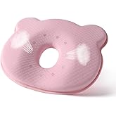 BIKBOK New Memory Foam Soft and Cozy Pillow Head Neck Support Pillow for Car Seat Breathable Bedding Set (Pink)